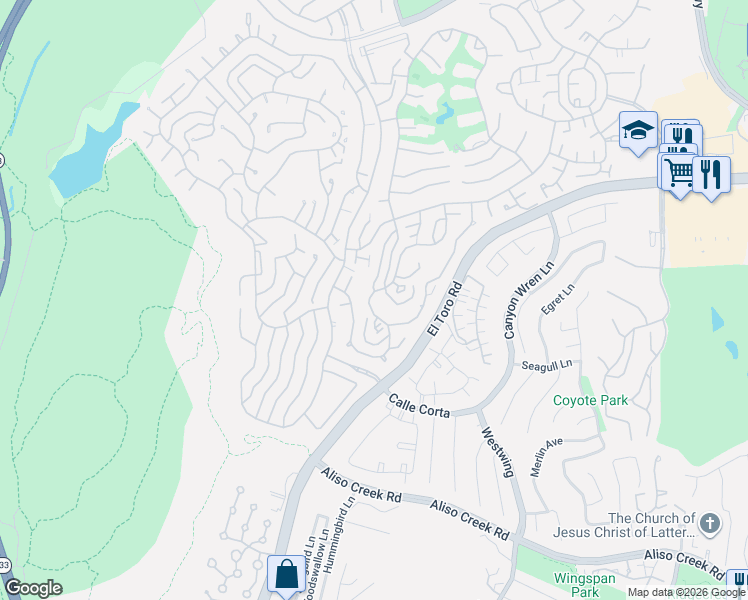 map of restaurants, bars, coffee shops, grocery stores, and more near 3254 San Amadeo in Laguna Woods