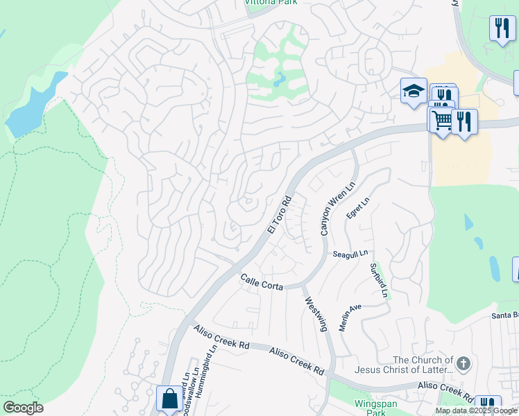 map of restaurants, bars, coffee shops, grocery stores, and more near 3266 San Amadeo in Laguna Woods