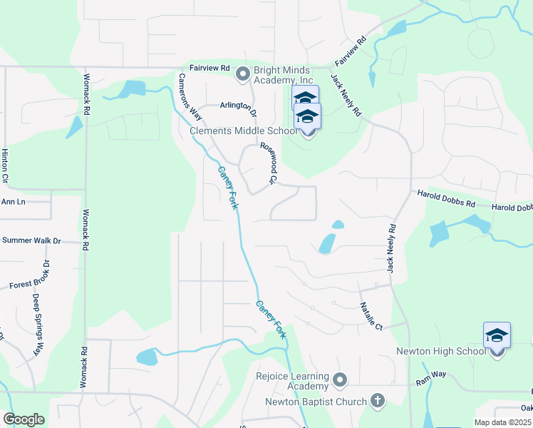map of restaurants, bars, coffee shops, grocery stores, and more near 285 Greenfield Way in Covington