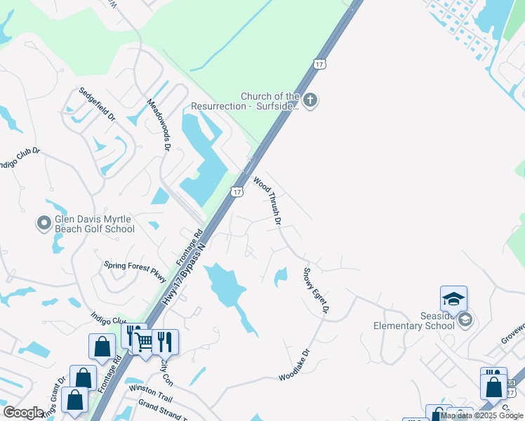 map of restaurants, bars, coffee shops, grocery stores, and more near 7209 Sweetwater Cove in Murrells Inlet