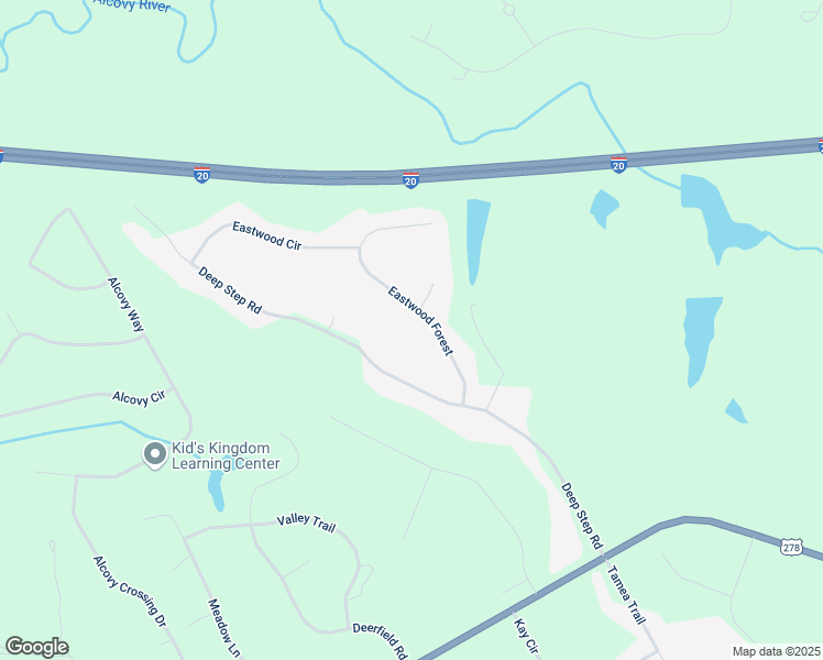 map of restaurants, bars, coffee shops, grocery stores, and more near 260 Eastwood Forest in Covington