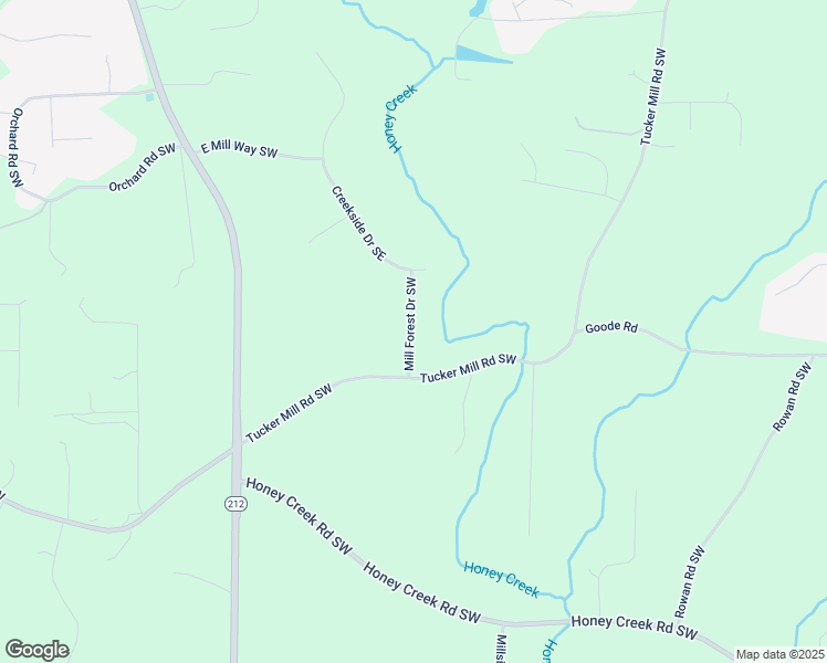 map of restaurants, bars, coffee shops, grocery stores, and more near 3312 Mill Forest Drive Southwest in Conyers