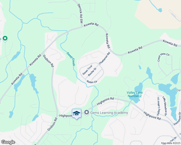 map of restaurants, bars, coffee shops, grocery stores, and more near 4417 Roche Street in Atlanta