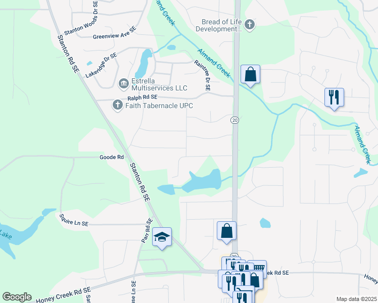 map of restaurants, bars, coffee shops, grocery stores, and more near 832 Virginia Court Southeast in Conyers