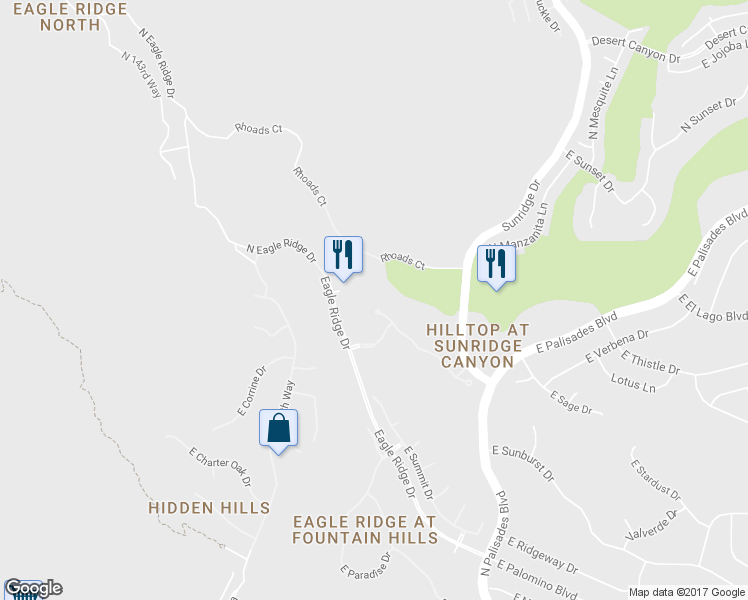 map of restaurants, bars, coffee shops, grocery stores, and more near 13006 Copperwynd Drive in Scottsdale
