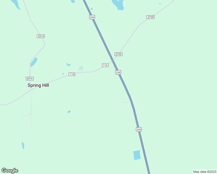 map of restaurants, bars, coffee shops, grocery stores, and more near FM 114/HWY U.S. 259 in De Kalb