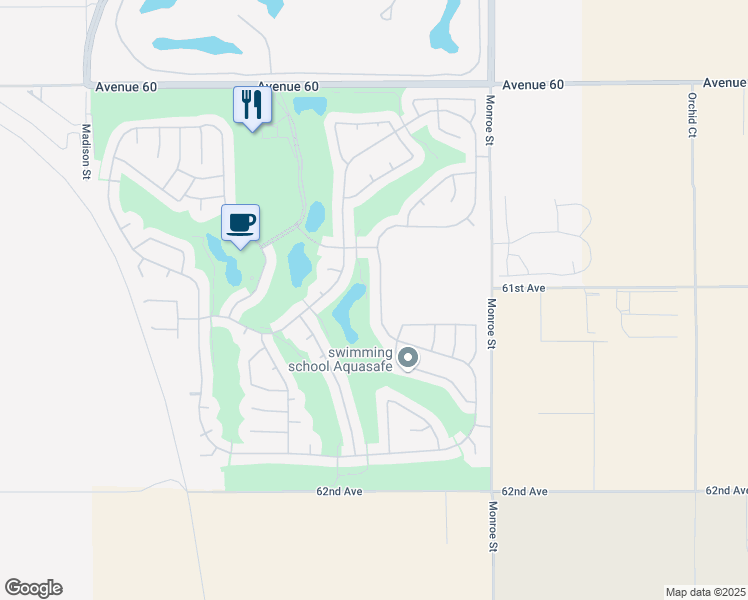 map of restaurants, bars, coffee shops, grocery stores, and more near 61037 Fire Barrel Drive in La Quinta