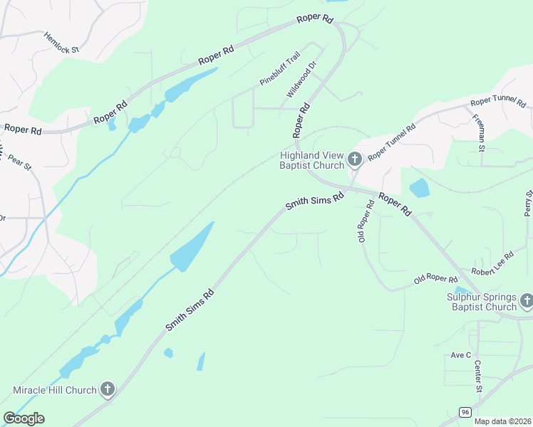 map of restaurants, bars, coffee shops, grocery stores, and more near 3413 Smith Sims Road in Trussville