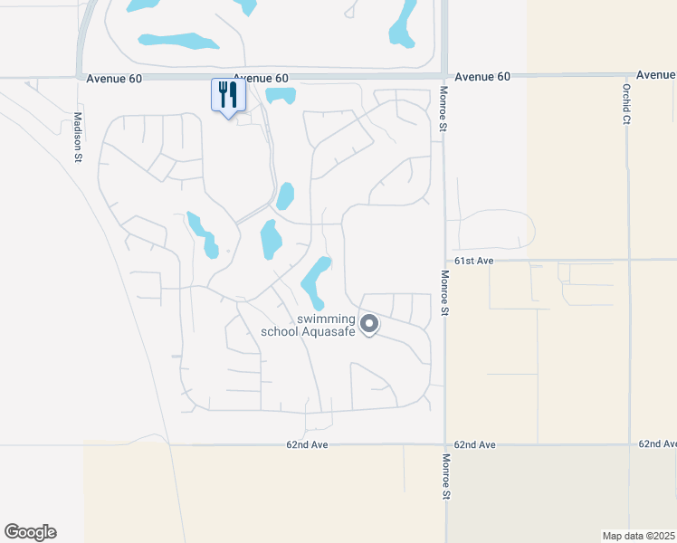map of restaurants, bars, coffee shops, grocery stores, and more near 61120 Fire Barrel Drive in La Quinta