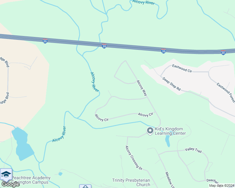 map of restaurants, bars, coffee shops, grocery stores, and more near 315 Alcovy Circle in Covington