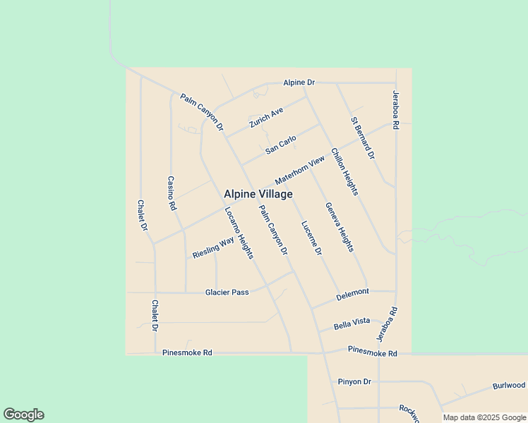 map of restaurants, bars, coffee shops, grocery stores, and more near Palm Canyon Drive in Mountain Center