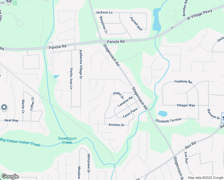 map of restaurants, bars, coffee shops, grocery stores, and more near 5447 Lauren Cove in Ellenwood