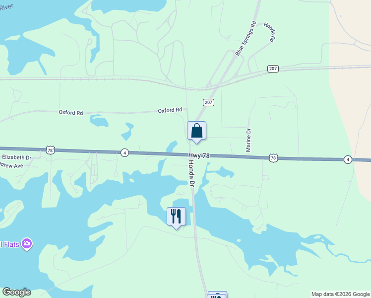 map of restaurants, bars, coffee shops, grocery stores, and more near 45277 U.S. 78 in Lincoln
