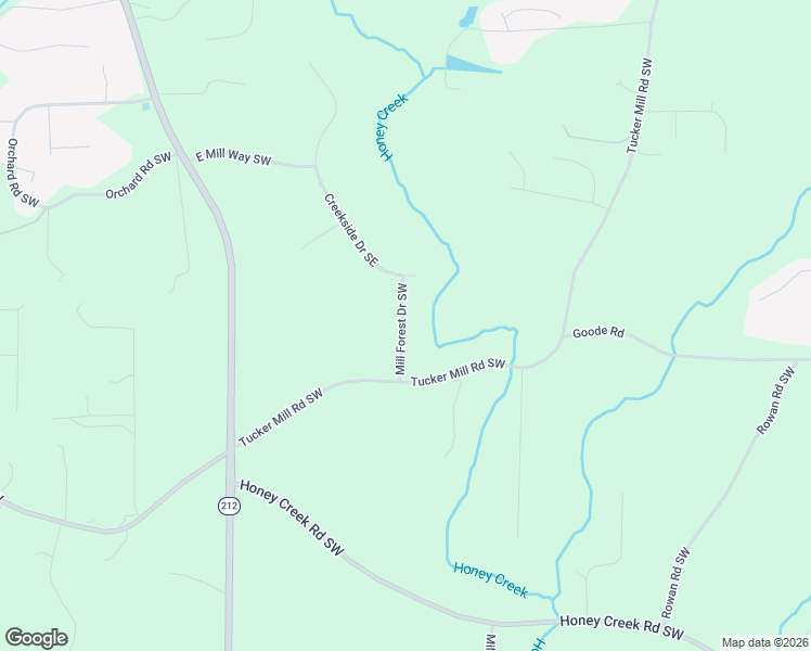 map of restaurants, bars, coffee shops, grocery stores, and more near 3296 Mill Forest Drive Southwest in Conyers