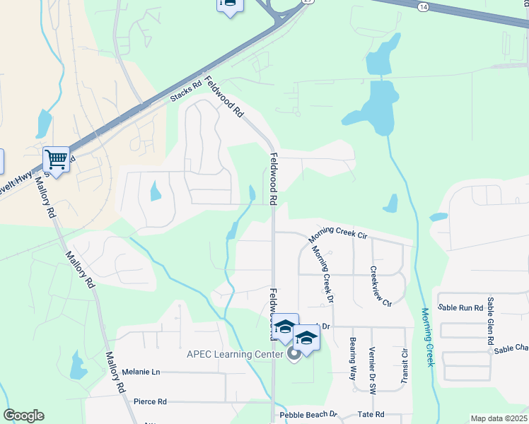 map of restaurants, bars, coffee shops, grocery stores, and more near 3993 Makeover Court in Atlanta