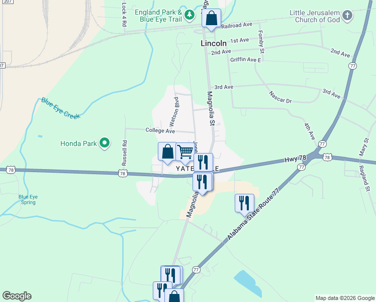 map of restaurants, bars, coffee shops, grocery stores, and more near 61 Gauldin Avenue in Lincoln
