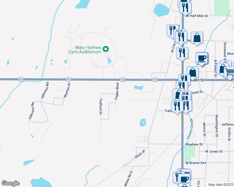 map of restaurants, bars, coffee shops, grocery stores, and more near Fagan Blvd Westwood 111 in West Point
