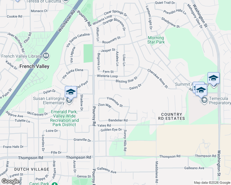 map of restaurants, bars, coffee shops, grocery stores, and more near 32115 Daisy Drive in Winchester