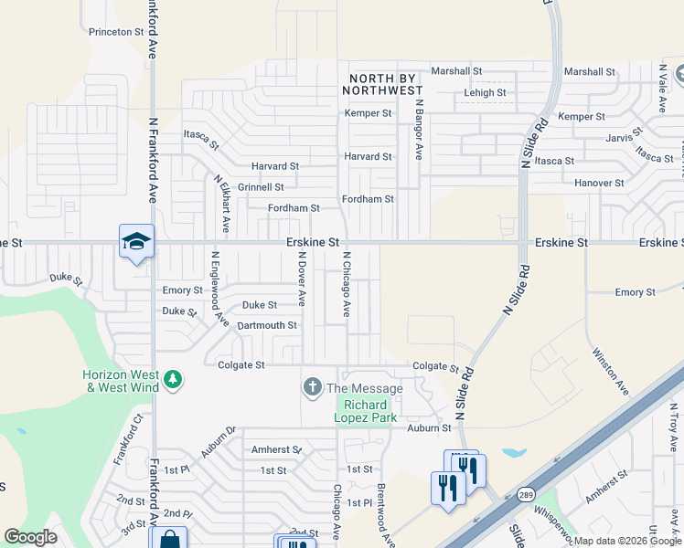 map of restaurants, bars, coffee shops, grocery stores, and more near 529 North Chicago Avenue in Lubbock