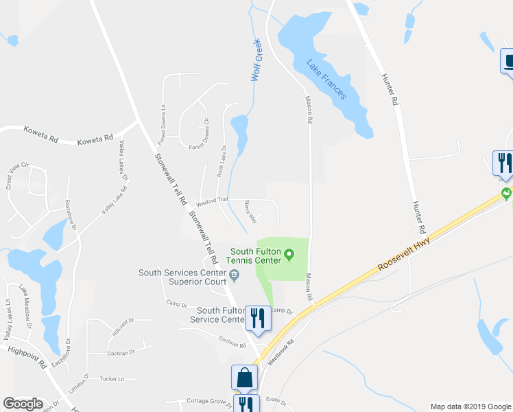 map of restaurants, bars, coffee shops, grocery stores, and more near 5485 Sierra Tr in Atlanta