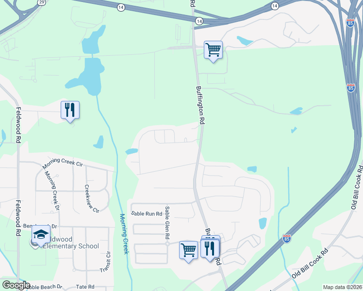 map of restaurants, bars, coffee shops, grocery stores, and more near 3444 Augusta Street in Atlanta