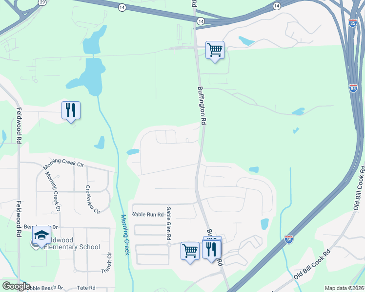 map of restaurants, bars, coffee shops, grocery stores, and more near 3444 Augusta Street in Atlanta