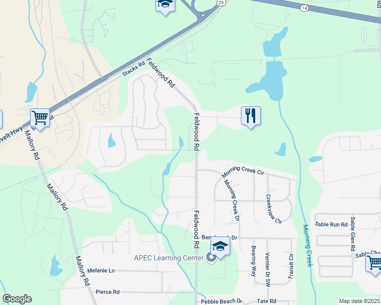 map of restaurants, bars, coffee shops, grocery stores, and more near 3993 Makeover Court in Atlanta