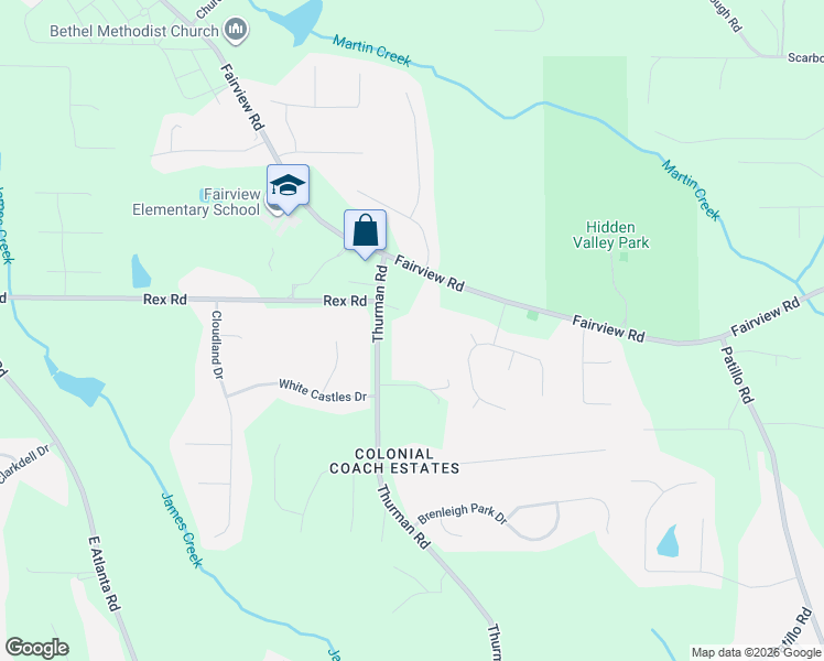 map of restaurants, bars, coffee shops, grocery stores, and more near 978 Thurman Road in Stockbridge