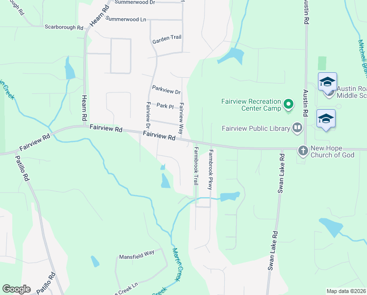 map of restaurants, bars, coffee shops, grocery stores, and more near 1446 Fairview Road in Stockbridge