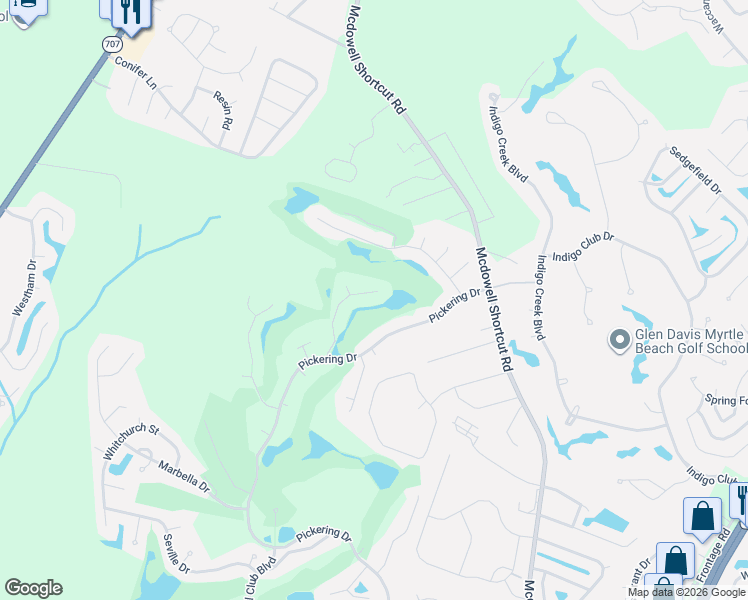 map of restaurants, bars, coffee shops, grocery stores, and more near 1242 Trent Drive in Murrells Inlet