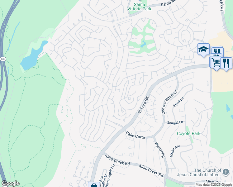 map of restaurants, bars, coffee shops, grocery stores, and more near 3314 San Amadeo in Laguna Woods
