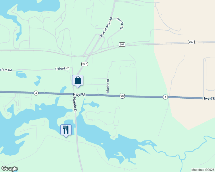 map of restaurants, bars, coffee shops, grocery stores, and more near 353 Marina Drive in Lincoln