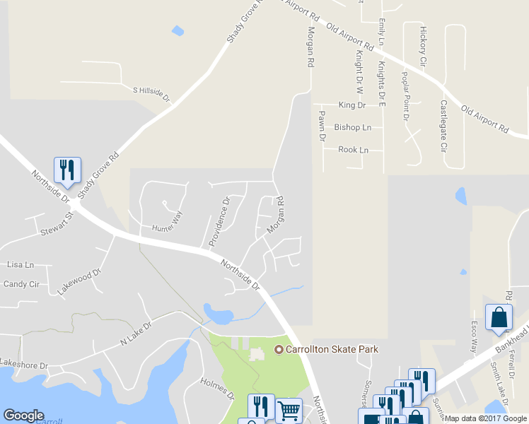 map of restaurants, bars, coffee shops, grocery stores, and more near 103 Turtle Walk in Carrollton