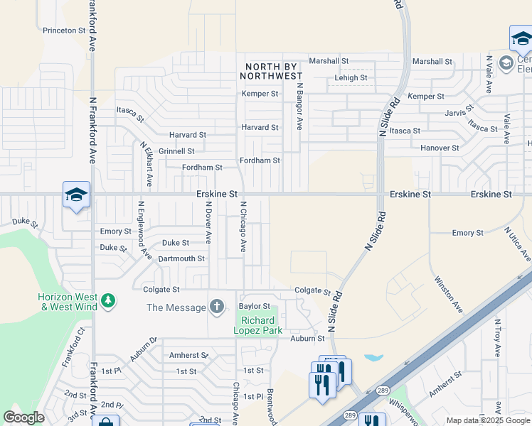 map of restaurants, bars, coffee shops, grocery stores, and more near 530 North Brentwood Avenue in Lubbock