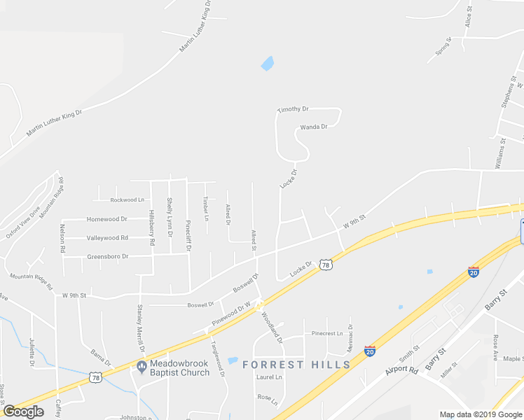 map of restaurants, bars, coffee shops, grocery stores, and more near 913 Allred Street in Oxford