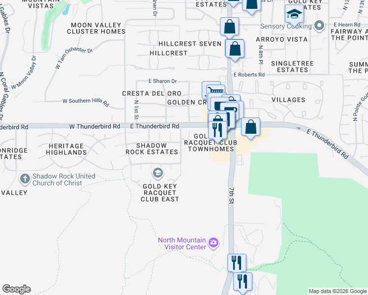map of restaurants, bars, coffee shops, grocery stores, and more near 13212 North 3rd Place in Phoenix