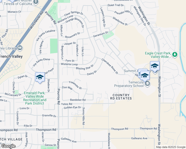 map of restaurants, bars, coffee shops, grocery stores, and more near 32283 Daisy Drive in Winchester