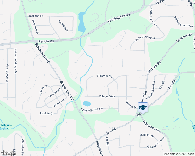 map of restaurants, bars, coffee shops, grocery stores, and more near 4003 Fieldway Road in Rex