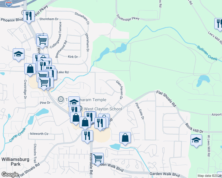 map of restaurants, bars, coffee shops, grocery stores, and more near 1114 Summer Brook Road in Atlanta
