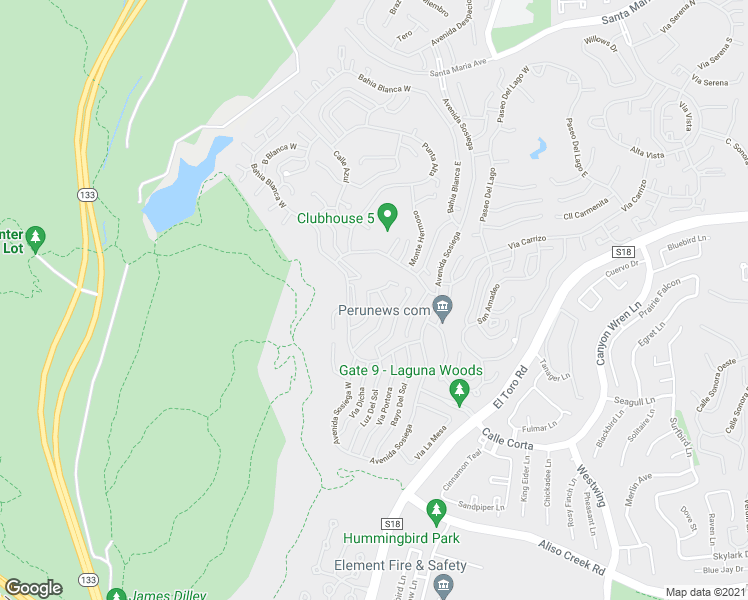 map of restaurants, bars, coffee shops, grocery stores, and more near 3507 Bahia Blanca West in Laguna Woods