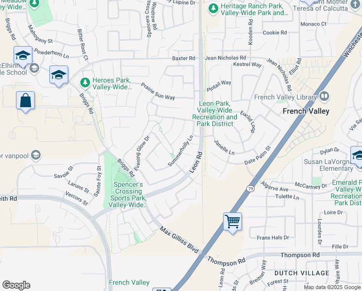 map of restaurants, bars, coffee shops, grocery stores, and more near 35469 Summerholly Lane in Murrieta
