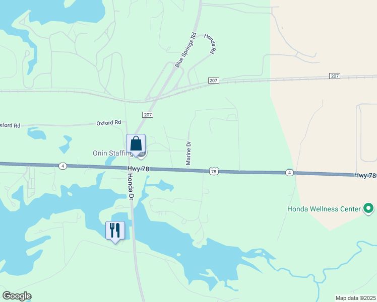 map of restaurants, bars, coffee shops, grocery stores, and more near 54 Marina Drive in Lincoln