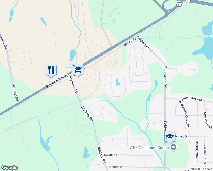 map of restaurants, bars, coffee shops, grocery stores, and more near 4160 Alveston Drive in Atlanta