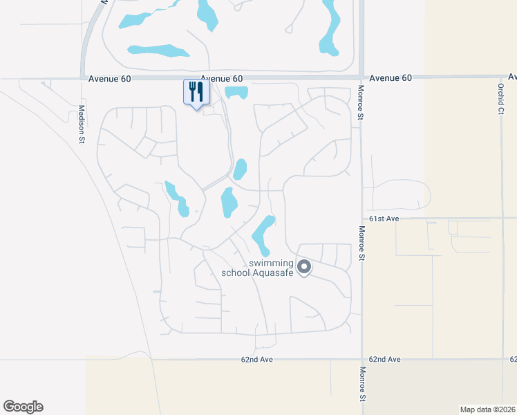 map of restaurants, bars, coffee shops, grocery stores, and more near 81725 Ulrich Drive in La Quinta
