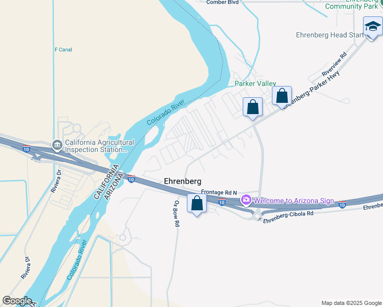 map of restaurants, bars, coffee shops, grocery stores, and more near 50238 Ehrenberg Poston Highway in Ehrenberg