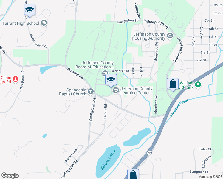 map of restaurants, bars, coffee shops, grocery stores, and more near 50 Long Street in Birmingham