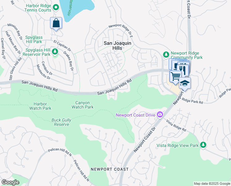 map of restaurants, bars, coffee shops, grocery stores, and more near 42 Chandon in Newport Beach