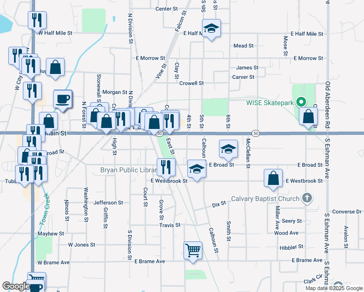 map of restaurants, bars, coffee shops, grocery stores, and more near 100-198 Mulberry Street in West Point