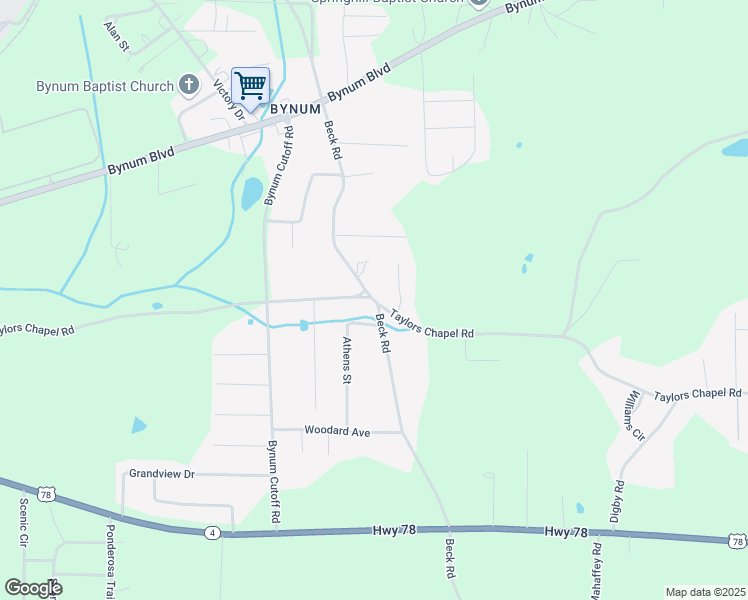 map of restaurants, bars, coffee shops, grocery stores, and more near 1440 Taylors Chapel Road in Eastaboga