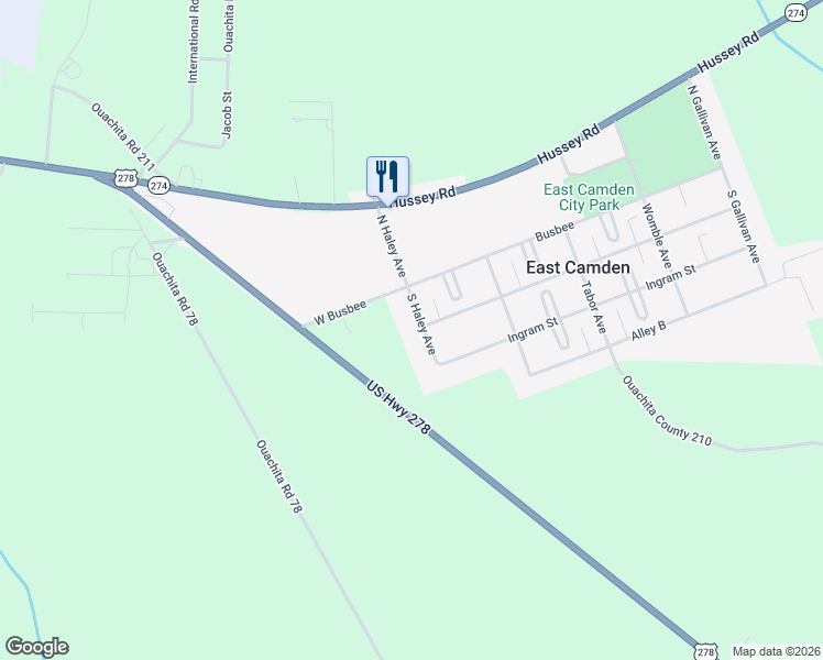 map of restaurants, bars, coffee shops, grocery stores, and more near 108 South Haley Avenue in Camden